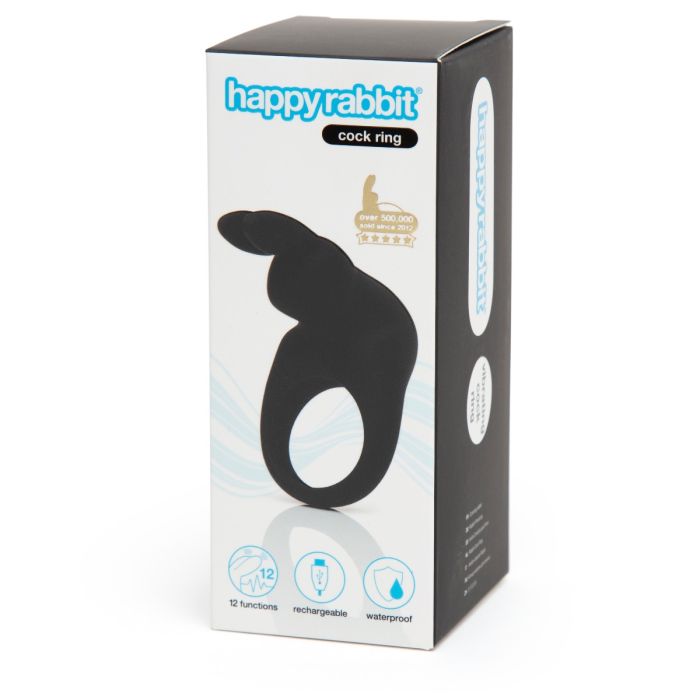 Happy Rabbit Couples Ring - Black