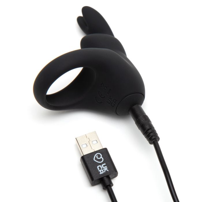 Happy Rabbit Couples Ring - Black