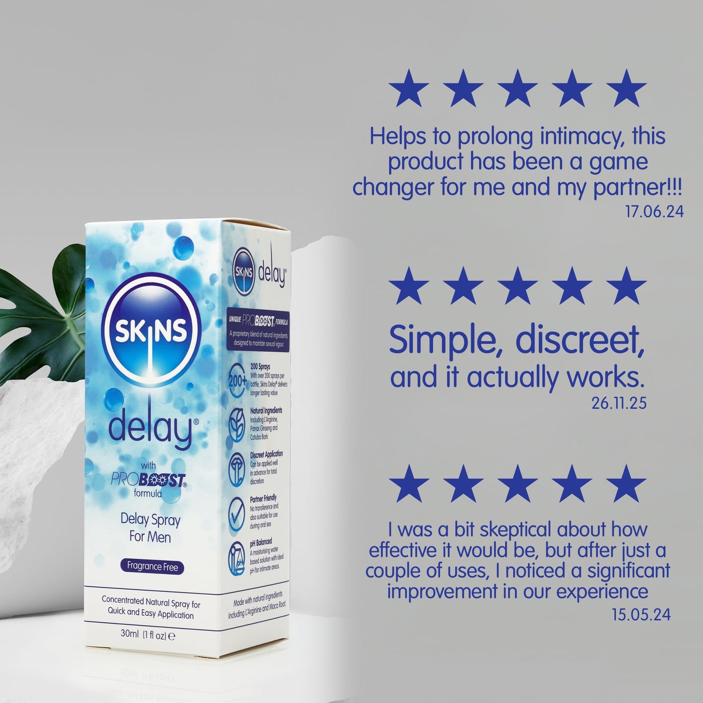 Skins Natural Delay Spray 30ml