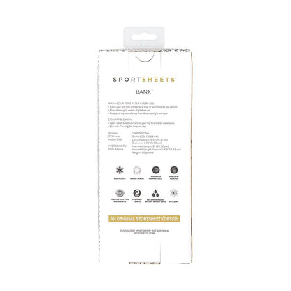 Sportsheets Banx 8" Hollow Silicone Dildo Strap On Compatible with 2" O-rings