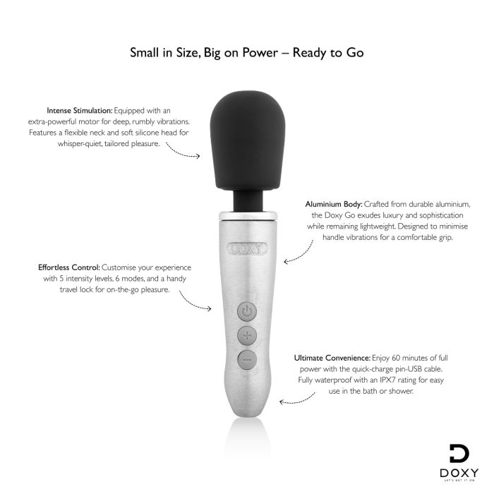 Doxy Go Mini Wand - Brushed Metal