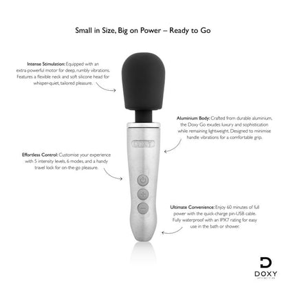 Doxy Go Mini Wand - Brushed Metal