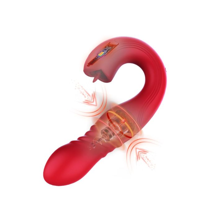 Honey Play Box - Joi Thrust 2 - Thrusting G Spot Vibrator & Tongue Clit Licker (App Controlled, Pressure Sensing)