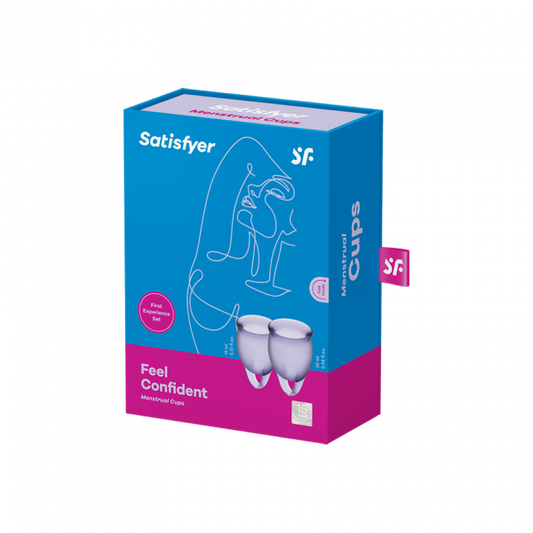 Satisfyer Feel Confident Menstrual Cup Set of 2 (Purple/Mauve)