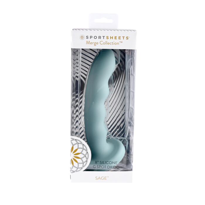 Sportsheets Merge Collection - 8" Solid Silicone G-Spot Dildo Sage