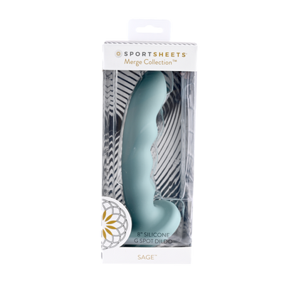 Sportsheets Merge Collection - 8" Solid Silicone G-Spot Dildo Sage
